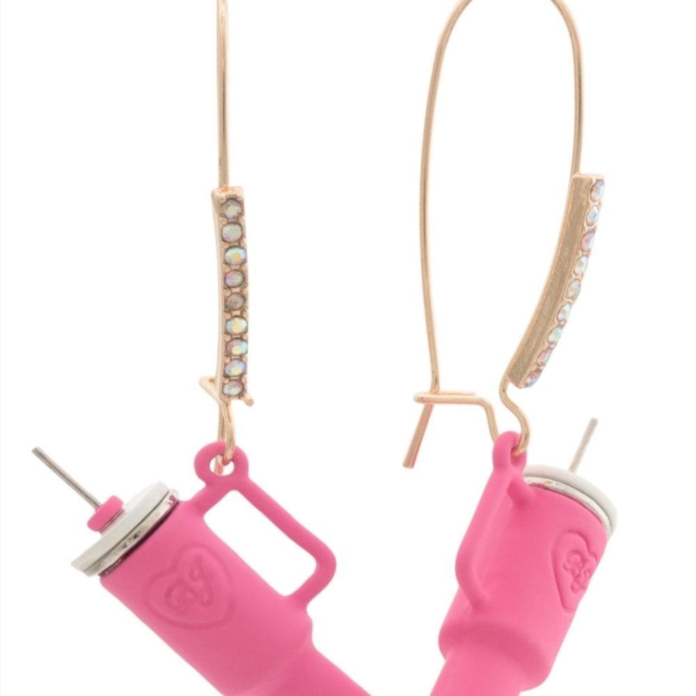 etsey Johnson Crystal Stanley Cup Dangle Drop Earrings